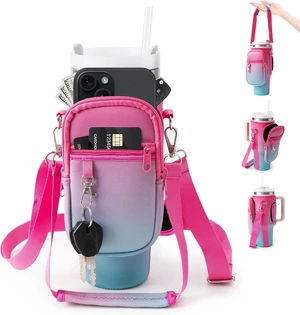 CozyNestFinds Water Bottle Carrier Bag for Stanley Cup 40/30oz with Phone Holder Pockets,Neoprene Water Bottle Cross-body Bag with Adjustable Shoulder & Hand Strap Stanley Cup Accessories CozyNestFinds Water Bottle Carrier Bag for Stanley Cup 40/30oz with Phone Holder Pockets,Neoprene Water Bottle Cross-body Bag with Adjustable Shoulder & Hand Strap Stanley Cup Accessories