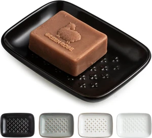 CozyNestFinds Soap Dish, Shower Soap Holder, Ceramic Soap Dishes for Bar Soap Sponge Shampoo, Soap Saver Tray for Bathroom Kitchen Sink Counter, 5.5 Inch, Black CozyNestFinds Soap Dish, Shower Soap Holder, Ceramic Soap Dishes for Bar Soap Sponge Shampoo, Soap Saver Tray for Bathroom Kitchen Sink Counter, 5.5 Inch, Black