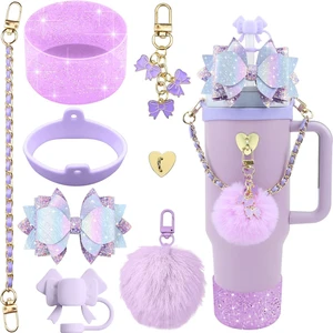 CozyNestFinds Bling Accessories for Stanley Cup 40oz & 30oz Tumbler including Silicone Cute Bow Straw Topper Cover, Silicone Boot for Stanley Cup,Leather Water Bottle Handle Strap, Charms CozyNestFinds Bling Accessories for Stanley Cup 40oz & 30oz Tumbler including Silicone Cute Bow Straw Topper Cover, Silicone Boot for Stanley Cup,Leather Water Bottle Handle Strap, Charms