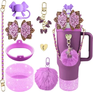 CozyNestFinds Bling Accessories for Stanley Cup 40oz & 30oz Tumbler including Silicone Cute Bow Straw Topper Cover, Silicone Boot for Stanley Cup,Leather Water Bottle Handle Strap, Charms CozyNestFinds Bling Accessories for Stanley Cup 40oz & 30oz Tumbler including Silicone Cute Bow Straw Topper Cover, Silicone Boot for Stanley Cup,Leather Water Bottle Handle Strap, Charms
