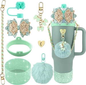 CozyNestFinds Bling Accessories for Stanley Cup 40oz & 30oz Tumbler including Silicone Cute Bow Straw Topper Cover, Silicone Boot for Stanley Cup,Leather Water Bottle Handle Strap, Charms CozyNestFinds Bling Accessories for Stanley Cup 40oz & 30oz Tumbler including Silicone Cute Bow Straw Topper Cover, Silicone Boot for Stanley Cup,Leather Water Bottle Handle Strap, Charms