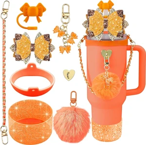 CozyNestFinds Bling Accessories for Stanley Cup 40oz & 30oz Tumbler including Silicone Cute Bow Straw Topper Cover, Silicone Boot for Stanley Cup,Leather Water Bottle Handle Strap, Charms CozyNestFinds Bling Accessories for Stanley Cup 40oz & 30oz Tumbler including Silicone Cute Bow Straw Topper Cover, Silicone Boot for Stanley Cup,Leather Water Bottle Handle Strap, Charms