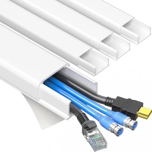 CozyNestF Cord Covers for 3-4 Wires on Wall, 56.7in Cord Hider Wire Covers for Cords on Wall Self-Adhesive Cable Hider Cable Cover Easy Set-up TV Cords Hiders Walls 4X L14.2 W1.18 H0.63in White CozyNestF Cord Covers for 3-4 Wires on Wall, 56.7in Cord Hider Wire Covers for Cords on Wall Self-Adhesive Cable Hider Cable Cover Easy Set-up TV Cords Hiders Walls 4X L14.2 W1.18 H0.63in White