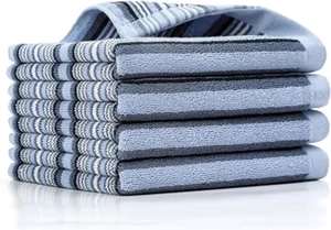 KitchenKey Premium Cotton Kitchen Dish Towels for Drying Dishes,Large Long Kitchen Hand Towels, Thick Highly Absorbent Dish Clothes Tea Towel Sets with Hanging Loop, 16" X 26", 4 Pcs, Blue KitchenKey Premium Cotton Kitchen Dish Towels for Drying Dishes,Large Long Kitchen Hand Towels, Thick Highly Absorbent Dish Clothes Tea Towel Sets with Hanging Loop, 16" X 26", 4 Pcs, Blue
