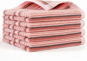 KitchenKey Premium Cotton Kitchen Dish Towels for Drying Dishes,Large Long Kitchen Hand Towels, Thick Highly Absorbent Dish Clothes Tea Towel Sets with Hanging Loop, 16" X 26", 4 Pcs, Pink KitchenKey Premium Cotton Kitchen Dish Towels for Drying Dishes,Large Long Kitchen Hand Towels, Thick Highly Absorbent Dish Clothes Tea Towel Sets with Hanging Loop, 16" X 26", 4 Pcs, Pink