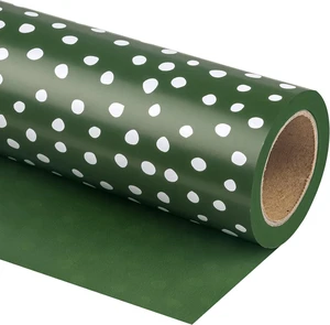 CozyNestFinds Reversible Wrapping Paper - Mini Roll - 17 Inch X 33 Feet - Dark Green and Delicate Polka Dots Design for Birthday, Holiday, Wedding, Baby Shower CozyNestFinds Reversible Wrapping Paper - Mini Roll - 17 Inch X 33 Feet - Dark Green and Delicate Polka Dots Design for Birthday, Holiday, Wedding, Baby Shower