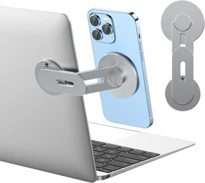 Magnetic Phone Holder for Laptop for MagSafe for iPhone 16/15/14/13/12 & All Phones, 180°Adjustable Phone Side Mount for Computer Monitor for Tesla, Desktop Cell Phone Bracket, Gray Magnetic Phone Holder for Laptop for MagSafe for iPhone 16/15/14/13/12 & All Phones, 180°Adjustable Phone Side Mount for Computer Monitor for Tesla, Desktop Cell Phone Bracket, Gray