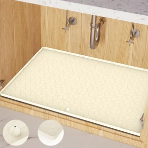 CozyNestFinds Under Sink Mat, 14"x22" Under Sink Mats for Kitchen, Silicone Waterproof Under Sink Liner, Sink Cabinet Organizer Tray with Drain Hole CozyNestFinds Under Sink Mat, 14"x22" Under Sink Mats for Kitchen, Silicone Waterproof Under Sink Liner, Sink Cabinet Organizer Tray with Drain Hole