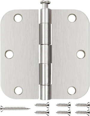6 Pack Matte Black Interior Door Hinges, 3.5" x 3.5" with 5/8" Radius, Heavy-Duty Round Hinge with Removable Pin for Bedroom Office Farm Shed Gate Greenhouse Vent Window 6 Pack Matte Black Interior Door Hinges, 3.5" x 3.5" with 5/8" Radius, Heavy-Duty Round Hinge with Removable Pin for Bedroom Office Farm Shed Gate Greenhouse Vent Window