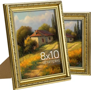 CozyNestFinds 8x10 Picture Frame with Real Glass, Ornate Vintage 8 x 10 Photo Frames for Wall Decor or Tabletop Display, Gold, 2 Pack CozyNestFinds 8x10 Picture Frame with Real Glass, Ornate Vintage 8 x 10 Photo Frames for Wall Decor or Tabletop Display, Gold, 2 Pack