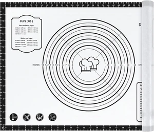 KitchenKey Pastry Mat, 28" x 20" Food Grade Silicone Extra Large Non Stick Baking Sheet Mat with Measurement for Making Cookies,Macarons,Bread and Pastry KitchenKey Pastry Mat, 28" x 20" Food Grade Silicone Extra Large Non Stick Baking Sheet Mat with Measurement for Making Cookies,Macarons,Bread and Pastry