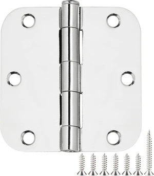 6 Pack Matte Black Interior Door Hinges, 3.5" x 3.5" with 5/8" Radius, Heavy-Duty Round Hinge with Removable Pin for Bedroom Office Farm Shed Gate Greenhouse Vent Window 6 Pack Matte Black Interior Door Hinges, 3.5" x 3.5" with 5/8" Radius, Heavy-Duty Round Hinge with Removable Pin for Bedroom Office Farm Shed Gate Greenhouse Vent Window