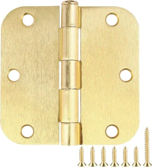 6 Pack Matte Black Interior Door Hinges, 3.5" x 3.5" with 5/8" Radius, Heavy-Duty Round Hinge with Removable Pin for Bedroom Office Farm Shed Gate Greenhouse Vent Window 6 Pack Matte Black Interior Door Hinges, 3.5" x 3.5" with 5/8" Radius, Heavy-Duty Round Hinge with Removable Pin for Bedroom Office Farm Shed Gate Greenhouse Vent Window
