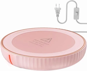 KitchenKey Large Candle Warmer Plate - Coffee Cup Mug Warmer for Desk, Candle Melter, Electric Mug Heater for Beverages, Milk & Tea, Coffee Accessories Ideal Gifts Keep Cup Warm (Pink) KitchenKey Large Candle Warmer Plate - Coffee Cup Mug Warmer for Desk, Candle Melter, Electric Mug Heater for Beverages, Milk & Tea, Coffee Accessories Ideal Gifts Keep Cup Warm (Pink)