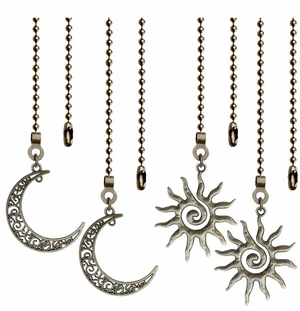 4 Pack Ceiling Fan Pull Chain, Sun and Moon Pull-chain Extension, 12 Inches Celestial Decor Beads Ball Chain Extender with Connectors for Ceiling Fans/Light Lamp (Bronze) 4 Pack Ceiling Fan Pull Chain, Sun and Moon Pull-chain Extension, 12 Inches Celestial Decor Beads Ball Chain Extender with Connectors for Ceiling Fans/Light Lamp (Bronze)