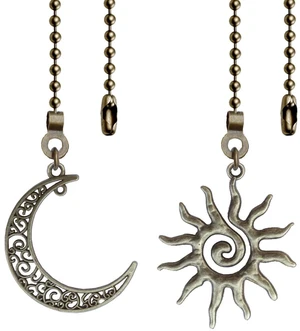 2 Pack Ceiling Fan Pull Chain, Sun and Moon Pull-chain Extension, 12 Inches Celestial Decor Beads Ball Chain Extender with Connectors for Ceiling Fans/Lighting Lamps (Bronze) 2 Pack Ceiling Fan Pull Chain, Sun and Moon Pull-chain Extension, 12 Inches Celestial Decor Beads Ball Chain Extender with Connectors for Ceiling Fans/Lighting Lamps (Bronze)