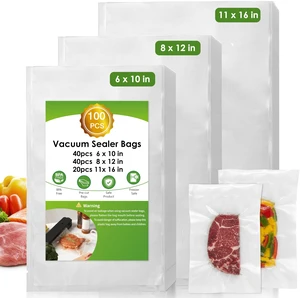 Vacuum Sealer Bags for Food Storage, 100pcs Precut Pint, Quart & Gallon | 3Mil Embossed BPA-Free Puncture-Resistant Bags, Universal Fit for Sous Vide, Meal Prep, Freezer Storage & Food Preservation Vacuum Sealer Bags for Food Storage, 100pcs Precut Pint, Quart & Gallon | 3Mil Embossed BPA-Free Puncture-Resistant Bags, Universal Fit for Sous Vide, Meal Prep, Freezer Storage & Food Preservation