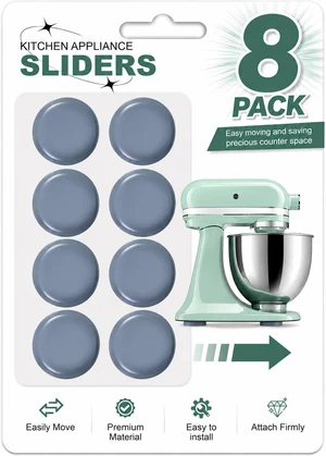 Small Appliance Sliders for Kitchen Countertops, 8PCS Self-Adhesive PTFE Appliance Sliding Pads, Heavy Duty Appliance Movers for KitchenAid Mixer, Air Fryer, Coffee Maker, Blender & Countertop Gadgets Small Appliance Sliders for Kitchen Countertops, 8PCS Self-Adhesive PTFE Appliance Sliding Pads, Heavy Duty Appliance Movers for KitchenAid Mixer, Air Fryer, Coffee Maker, Blender & Countertop Gadgets