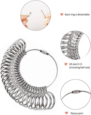 Ring Sizer Measuring Tool with Magnifier, for Ring Measurer and Ring Sizer Clear and Intuitive ReadingPlastic Ring,Sizer with Lens,Metal Ring Guage,1-13 Ring Sizer Measuring Tool with Magnifier, for Ring Measurer and Ring Sizer Clear and Intuitive ReadingPlastic Ring,Sizer with Lens,Metal Ring Guage,1-13
