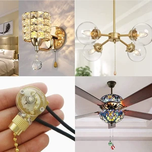Ceiling Fan Light Pull Chain Switch Ze-109 Two-Wire Zing Ear On/Off Compatible With Hunter Fan Replacement 3 Pcs (Brass) Ceiling Fan Light Pull Chain Switch Ze-109 Two-Wire Zing Ear On/Off Compatible With Hunter Fan Replacement 3 Pcs (Brass)