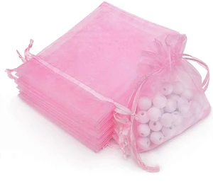 100Pcs 2.8"x3.6"(7x9cm) Sheer Drawstring Organza Jewelry Pouches Wedding Party Christmas Favor Gift Bags (Pink) 100Pcs 2.8"x3.6"(7x9cm) Sheer Drawstring Organza Jewelry Pouches Wedding Party Christmas Favor Gift Bags (Pink)