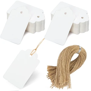 100 PCS Gift Tags with String Attached, Kraft Paper Hang Tags | 1.7X2.8 inch, Paper Hang Tags for Clothes DIY, Crafts Wedding Holiday (White) 100 PCS Gift Tags with String Attached, Kraft Paper Hang Tags | 1.7X2.8 inch, Paper Hang Tags for Clothes DIY, Crafts Wedding Holiday (White)