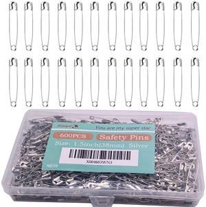 600PCS Safety Pins (Upgraded), 1.5 inch Small Safety Pin, Rust-Resistant Nickel Plated Steel, Sharp Edge Safety Pin for Clothes, Sewing, Arts & Craft, 38mm Decorative Safety Pins (Silver) 600PCS Safety Pins (Upgraded), 1.5 inch Small Safety Pin, Rust-Resistant Nickel Plated Steel, Sharp Edge Safety Pin for Clothes, Sewing, Arts & Craft, 38mm Decorative Safety Pins (Silver)