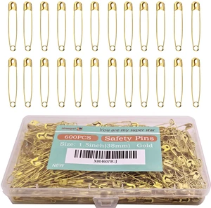 600PCS Safety Pins (Upgraded), 1.5 inch Small Safety Pin, Rust-Resistant Nickel Plated Steel, Sharp Edge Safety Pin for Clothes, Sewing, Arts & Craft, 38mm Decorative Safety Pins (Gold) 600PCS Safety Pins (Upgraded), 1.5 inch Small Safety Pin, Rust-Resistant Nickel Plated Steel, Sharp Edge Safety Pin for Clothes, Sewing, Arts & Craft, 38mm Decorative Safety Pins (Gold)