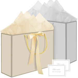 2 Pcs Gold & Silver Gift Bags with Handles, 14" Medium Gift Bags | 4 Tissue Paper & 2 Cards, Present Wrap Bag, for Wedding Bridal Shower, Birthday Party 2 Pcs Gold & Silver Gift Bags with Handles, 14" Medium Gift Bags | 4 Tissue Paper & 2 Cards, Present Wrap Bag, for Wedding Bridal Shower, Birthday Party