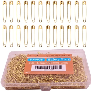 1000PCS Safety Pins (Upgraded), 1.1 inch Small Safety Pin, Rust-Resistant Nickel Plated Steel, Sharp Edge Safety Pin for Clothes, Sewing, 28mm Decorative Safety Pins Assorted (Gold) 1000PCS Safety Pins (Upgraded), 1.1 inch Small Safety Pin, Rust-Resistant Nickel Plated Steel, Sharp Edge Safety Pin for Clothes, Sewing, 28mm Decorative Safety Pins Assorted (Gold)
