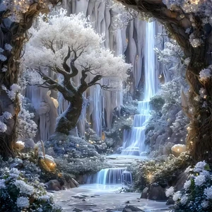 Diamond Painting Kits for Adults,Frosty Cave Waterfall Diamond Art Kits | DIY Full Round Drill Landscape Gem Painting Paint by Diamonds Relaxing Craft for Home Wall Decor 13.7x13.7In Diamond Painting Kits for Adults,Frosty Cave Waterfall Diamond Art Kits | DIY Full Round Drill Landscape Gem Painting Paint by Diamonds Relaxing Craft for Home Wall Decor 13.7x13.7In