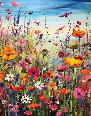 Diamond Art Painting Kits for Adults, Sea of Flowers 5D Diamond Painting | Flowers DIY Full Round Gem Crystal Art paint by Diamond Dots, Home Wall Decor 12x 16 In Diamond Art Painting Kits for Adults, Sea of Flowers 5D Diamond Painting | Flowers DIY Full Round Gem Crystal Art paint by Diamond Dots, Home Wall Decor 12x 16 In