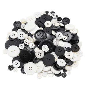 About 300 Pcs Black and White Resion Buttons for Crafts, 4 Holes Assorted Sizes Resin Buttons, for Crafting, Arts, DIY, Decoration, Sewing (Black and White) About 300 Pcs Black and White Resion Buttons for Crafts, 4 Holes Assorted Sizes Resin Buttons, for Crafting, Arts, DIY, Decoration, Sewing (Black and White)