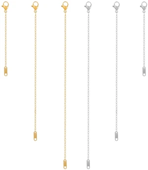 6 Pcs Gold and Silver Plated Necklace Extenders for Necklaces, 2", 4", 6" Delicate Necklace Extender Chain Set for Women Jewelry Making 6 Pcs Gold and Silver Plated Necklace Extenders for Necklaces, 2", 4", 6" Delicate Necklace Extender Chain Set for Women Jewelry Making