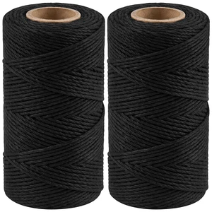 2PCS 328Ft 2MM Natural Cotton Twine String, Black | 656 FT, Natural Cotton, Multi-Purpose, For Baking Gardening Crafts Fishing Masonry Gift Wrapping Packing Decor 2PCS 328Ft 2MM Natural Cotton Twine String, Black | 656 FT, Natural Cotton, Multi-Purpose, For Baking Gardening Crafts Fishing Masonry Gift Wrapping Packing Decor