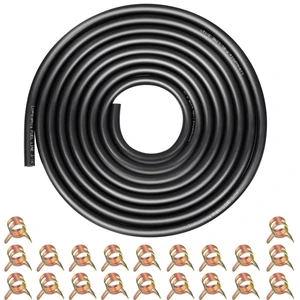 10ft 3/16" ID Fuel Line Hose with 20pcs 5/16" Clamps - Fits Kawasaki, Kohler, Briggs & Stratton Small Gas/Diesel Engines, Generators, Powersports - Durable Flexible Rubber Hose Kit 10ft 3/16" ID Fuel Line Hose with 20pcs 5/16" Clamps - Fits Kawasaki, Kohler, Briggs & Stratton Small Gas/Diesel Engines, Generators, Powersports - Durable Flexible Rubber Hose Kit