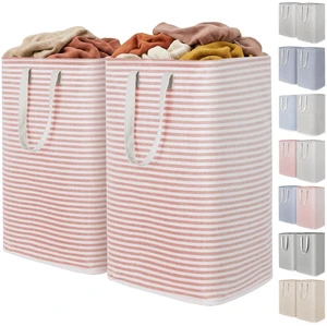 80L Large Laundry Baskets, Laundry Hampers Bags, 2 Pack, Pink | Freestanding, Waterproof, Collapsible Clothes Hamper with Reinforced Handles for Dorm, Laundry Room, Bedroom, Bathroom 80L Large Laundry Baskets, Laundry Hampers Bags, 2 Pack, Pink | Freestanding, Waterproof, Collapsible Clothes Hamper with Reinforced Handles for Dorm, Laundry Room, Bedroom, Bathroom