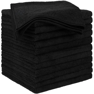 Black Microfiber Cleaning Cloth 12 Pack, 12.5 x 12.5 inch Microfiber Towels for Cars, Ultra Absorbent Car Washing Cloth, Lint Free Streak Free Cleaning Rags for Car, Kitchen, and Window Black Microfiber Cleaning Cloth 12 Pack, 12.5 x 12.5 inch Microfiber Towels for Cars, Ultra Absorbent Car Washing Cloth, Lint Free Streak Free Cleaning Rags for Car, Kitchen, and Window