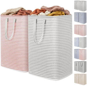 80L Large Laundry Baskets, Laundry Hampers Bags, 2 Pack, Grey&Pink | Freestanding, Waterproof, Collapsible Clothes Hamper with Reinforced Handles for Dorm, Laundry Room, Bedroom, Bathroom 80L Large Laundry Baskets, Laundry Hampers Bags, 2 Pack, Grey&Pink | Freestanding, Waterproof, Collapsible Clothes Hamper with Reinforced Handles for Dorm, Laundry Room, Bedroom, Bathroom