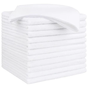 White Microfiber Cleaning Cloth 12 Pack, 12.5 x 12.5 inch Microfiber Towels for Cars, Ultra Absorbent Car Washing Cloth, Lint Free Streak Free Cleaning Rags for Car, Kitchen, and Window White Microfiber Cleaning Cloth 12 Pack, 12.5 x 12.5 inch Microfiber Towels for Cars, Ultra Absorbent Car Washing Cloth, Lint Free Streak Free Cleaning Rags for Car, Kitchen, and Window