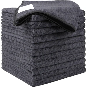 Microfiber Cleaning Cloth 12 Pack, 12.5 x 12.5 inch Microfiber Towels for Cars, Ultra Absorbent Washing Cloth, Lint Free Streak Free Cleaning Rags for Car, Kitchen, and Window (Grey) Microfiber Cleaning Cloth 12 Pack, 12.5 x 12.5 inch Microfiber Towels for Cars, Ultra Absorbent Washing Cloth, Lint Free Streak Free Cleaning Rags for Car, Kitchen, and Window (Grey)