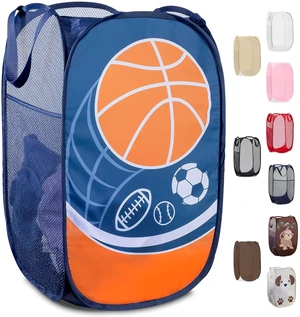 Collapsible Mesh Pop Up Laundry Hamper 24 Inch | Wide Opening, Side Pocket, Breathable, Sturdy, Foldable, Space-Saving for Clothes Storage Collapsible Mesh Pop Up Laundry Hamper 24 Inch | Wide Opening, Side Pocket, Breathable, Sturdy, Foldable, Space-Saving for Clothes Storage
