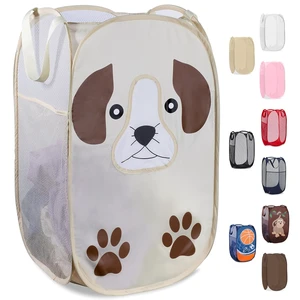 Pop Up Laundry Hamper, Cute Puppy 71L Collapsible Mesh Basket with Handles | Breathable Foldable Clothes Basket, Reinforced Handles, Side Pocket - for Dorm, Travel, Kids Room, Bedroom - Handy Laundry Pop Up Laundry Hamper, Cute Puppy 71L Collapsible Mesh Basket with Handles | Breathable Foldable Clothes Basket, Reinforced Handles, Side Pocket - for Dorm, Travel, Kids Room, Bedroom - Handy Laundry