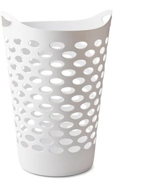 Tall Flex Laundry Basket Plastic Hamper for Clothes, Bedroom, and Storage with Handles 17.75" x 17.25" x 26", White Tall Flex Laundry Basket Plastic Hamper for Clothes, Bedroom, and Storage with Handles 17.75" x 17.25" x 26", White