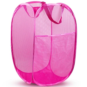 Laundry Hamper, 70 L Collapsible Mesh Basket with Side Pocket, Pink | Reinforced handles, breathable fabric, foldable, portable for dorm college travel camping cruise, dirty clothes, toys storage Laundry Hamper, 70 L Collapsible Mesh Basket with Side Pocket, Pink | Reinforced handles, breathable fabric, foldable, portable for dorm college travel camping cruise, dirty clothes, toys storage