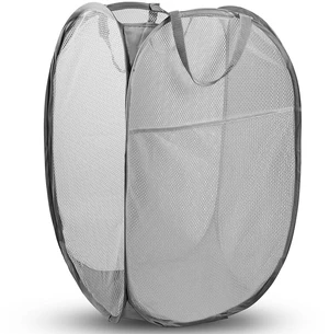 Laundry Hamper, 70 L Collapsible Mesh Basket with Side Pocket, Gray | Reinforced handles, breathable fabric, foldable, portable for dorm college travel camping cruise, dirty clothes, toys storage Laundry Hamper, 70 L Collapsible Mesh Basket with Side Pocket, Gray | Reinforced handles, breathable fabric, foldable, portable for dorm college travel camping cruise, dirty clothes, toys storage