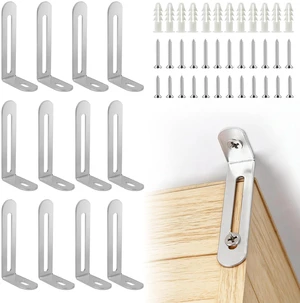 Anti Tip Furniture Anchors, Steel Wall Anchors, 12 Pack, Silver | Furniture wall anchors help secure dressers, cabinets and bookcases for baby and pet safety with quick, easy installation. Anti Tip Furniture Anchors, Steel Wall Anchors, 12 Pack, Silver | Furniture wall anchors help secure dressers, cabinets and bookcases for baby and pet safety with quick, easy installation.