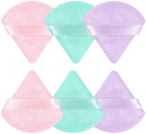Powder Puffs, 6 Pack Triangle and Round Makeup Sponge | Soft Fiber, Wet & Dry Use, Washable, Hand Strap, For Loose Powder, Foundation, BB Cream and Blush Powder Puffs, 6 Pack Triangle and Round Makeup Sponge | Soft Fiber, Wet & Dry Use, Washable, Hand Strap, For Loose Powder, Foundation, BB Cream and Blush