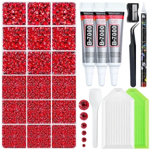 32000 Pcs Resin Jelly Rhinestones Kit, Red 2/3/4/5/6mm Flatback Rhinestones with 3 Pcs B7000 Jewelry Glue & Tools, All-in-One Bedazzling Kit for DIY Arts & Crafts Gifts 32000 Pcs Resin Jelly Rhinestones Kit, Red 2/3/4/5/6mm Flatback Rhinestones with 3 Pcs B7000 Jewelry Glue & Tools, All-in-One Bedazzling Kit for DIY Arts & Crafts Gifts