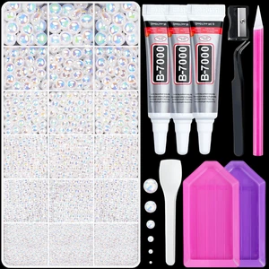 32000 Pcs Resin Jelly Rhinestones Kit, Pearl 2/3/4/5/6mm Flatback Rhinestones with 3 Pcs B7000 Jewelry Glue & Tools, All-in-One Bedazzling Kit for DIY Arts & Crafts Gifts 32000 Pcs Resin Jelly Rhinestones Kit, Pearl 2/3/4/5/6mm Flatback Rhinestones with 3 Pcs B7000 Jewelry Glue & Tools, All-in-One Bedazzling Kit for DIY Arts & Crafts Gifts